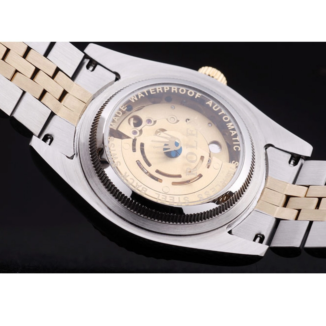 Aaa replica watch Dial Diamonds Bezel Ribbed Datejust 7453 Rolex Black 0708